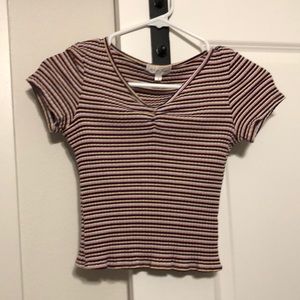 Tillys - Youth Size XL - striped crop top